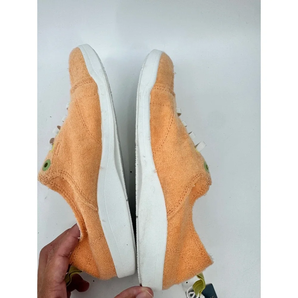 Vionic Pismo Sneakers Women 8.5 Orange Terry Cloth Slip On Casual